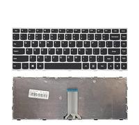 QFFOZSW Clavier américain pour Ordinateur Portable IdeaPad 300-14 14ISK 14IBR 305-14IBD/Flex2 14 Flex2 14AP 14DAP (Anglais) Facile à remplacer(US Silver)