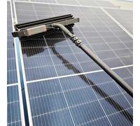 QFGain Brosse Rotative pour Le Nettoyage des Panneaux Solaires - Mode Sec/Humide, Perche TéLescopique RéGlable, Brosse De Nettoyage De Toiture AlimentéE en Eau à Rotation Automatique,Dualuse-3.5m