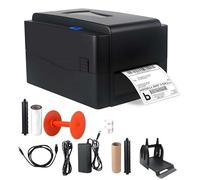 QFGain Imprimante NuméRique De Codes-Barres pour Rubans en Satin - Largeur 25-108 Mm, avec CâBle USB, Cordon d'alimentation, Support, Machine d'impression D'éTiquettes Textiles par Marquage à Chaud