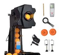 QFGain Lame De Balles De Ping-Pong Automatique, Robot D'EntraîNement De Tennis De Table Portable Et Intelligent, avec Filet De Recyclage Et TéLéCommande Balles, 10 Points D'Atterrissage,200balls