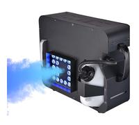 QFGain Machine à FuméE Portable, DéBit De FuméE De 18 000 Pi³/Min, Hauteur De Brouillard De 8 MèTres, Effets LED 24 Couleurs, ContrôLe DM×512, Liquide à Base d'eau, pour DJ, FêTe, Mariage 1500W