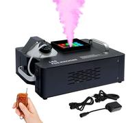 QFGain Machine à FuméE Professionnelle pour SoiréE Disco, Compatible DM×512, PulvéRisation De 18 000 Pi³/Min, DéBit De FuméE De 8 M Et 24 LED De Couleur, Liquide à FuméE à Base d'eau 1500W