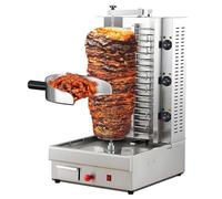 QFGain Machine à Shawarma éLectrique Professionnelle, Gril à RôTissoire Vertical, Gril à Doner Kebab Grande Capacité pour Poulet, Agneau Et BœUf, en Acier Inoxydable Spatule 8100KW