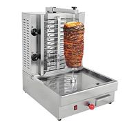 QFGain Machine à Shawarma en Acier Inoxydable, Gril à RôTissoire Vertical Professionnel, Gril à Kebab Professionnel avec Thermostat IndéPendant, pour Poulet, BœUf, Agneau Et Gyros 5400W