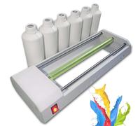 QFGain MéLangeur De Peinture éLectrique - Agitateur Rotatif DTF à Effet Vortex pour 6 Bouteilles De 1 L, Dispositif De Rotation Automatique à 360° pour éViter La PréCipitation, MéLange Automatique