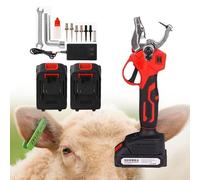 QFGain Pince éLectrique pour éTiquettes d'oreille d'animaux avec Comptage, Outil D'éTiquetage Automatique du BéTail, Applicateur De TêTe De ChèVre sans Fil, Pince De Marquage pour Porcs,Red