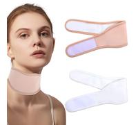 QFGasre Lot de 2 compresses réutilisables d'huile de ricin pour cou thyroïde en coton bio, anti-fuite, ajustement confortable (blanc + kaki)
