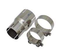 QFJFBGGH Embout d'échappement Adaptateur Réducteur Tuyau D'échappement en Acier Inoxydable Silencieux D'échappement Moto Tuyau Soudé Universel Embout Echappement(I.D 63MM-48MM)