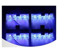 QFJFBGGH Feux arrière Lumière LED Stroboscopique Voiture Gril Rouge Bleu Télécommande D'urgence Sans Fil Signal Flash Balise Pompier Lampe D'avertissement feux arrière de voiture(Bleu)