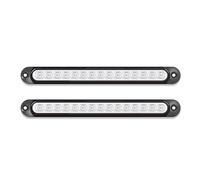 QFJFBGGH Feux arrières Auto 2 Pièces Feu Arrière Universel LED pour Remorque Camion Camion Pick-up Frein/arrêt/Clignotant 12V-24V 15 LED Bande Barre Lumineuse(Blanc)