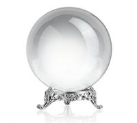 QFkris Boule de Cristal Transparente de 80 mm avec Support pour diseuse de Bonne Aventure, Boule de Cristal de Divination pour Magie, Boule décorative de 7,9 cm pour Photographie Lensball, Feng Shui