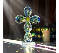 QFkris Figurine en Forme de Croix Traditionnelle Debout en Cristal 21,6 x 15 cm
