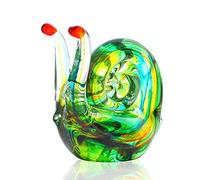 QFkris Figurine Escargot en Verre soufflé de 11,2 cm - Objet de Collection - Fabriqué à la Main - Presse-Papier Animal - Décoration d'intérieur - Cadeau