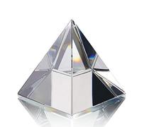 QFkris Figurine Pyramide en Cristal de Collection, Prisme de Couleur Transparente, décoration de Bureau, Presse-Papier en Verre avec Coffret Cadeau pour décoration (60 mm)