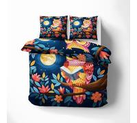 Qfpryzius Parure de Lit 135x200 Enfant pour 1 Personne Chouette Colorée, Housse de Couette Réversible Livre + 1 Taie d'oreiller 65x65, Ensemble de Literie en Microfibre pour Garçon Fille