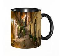 QFSDGY Tasse à Café | Tasse Céramique Fine | Cadeau Original | 330ml | Mug avec Anse | Cadeau Original pour Homme et Femme | Portrait d'une vache reniflant un champ vert. Animaux de la ferme.
