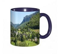 QFSDGY Tasse à Café | Tasse Céramique Fine | Cadeau Original | 330ml | Mug avec Anse | Cadeau Original pour Homme et Femme | Le soleil couchant, sur la mer, sous un ciel flamboyant