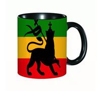 QFSDGY Tasse à Café | Tasse Céramique Fine | Cadeau Original | 330ml | Mug avec Anse | Cadeau Original pour Homme et Femme | Rasta, Don't Worry Be Happy, citation musicale, chanteur emblématique, Pa