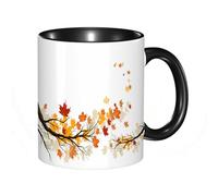 QFSDGY Tasse à Café | Tasse Céramique Fine | Cadeau Original | 330ml | Mug avec Anse | Cadeau Original pour Homme et Femme | Forêt de conifères d'automne par un matin brumeux.