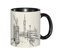QFSDGY Tasse à Café | Tasse Céramique Fine | Cadeau Original | 330ml | Mug avec Anse | Cadeau Original pour Homme et Femme | Côte d'or en fusion, nuages de feu, coucher de soleil, plage