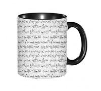 QFSDGY Tasse à Café | Tasse Céramique Fine | Cadeau Original | 330ml | Mug avec Anse | Cadeau Original pour Homme et Femme | Motif vectoriel sans couture de formules et calculs mathématiques. Écritu