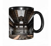 QFSDGY Tasse à Café | Tasse Céramique Fine | Cadeau Original | 330ml | Mug avec Anse | Cadeau Original pour Homme et Femme | Abbaye de Sénanque et rangées de lavande en fleurs au coucher du soleil.