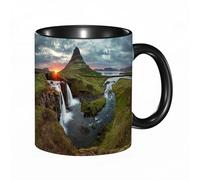 QFSDGY Tasse à Café | Tasse Céramique Fine | Cadeau Original | 330ml | Mug avec Anse | Cadeau Original pour Homme et Femme | Le royaume secret de l'Islande sous les aurores boréales, un poème noctur