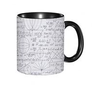 QFSDGY Tasse à Café | Tasse Céramique Fine | Cadeau Original | 330ml | Mug avec Anse | Cadeau Original pour Homme et Femme | Motif vectoriel mathématique sans raccord, sé de figures, formules et équ