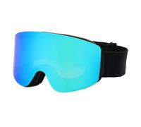 QFUPKTSU Double masque de ski magnétique anti-buée pour homme et femme peut porter une protection anti-buée, coupe-vent et UV, peut porter des lunettes de ski myopie (bleu)