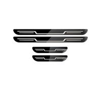 QFYANXUAN 4 Pièces Protection Seuil de Porte de Voiture pour Volvo V90 2 (II) 235/236 I 2016-2025, Plaques Plinthes en Acier Inoxydable Anti Rayures Kick Plates,C