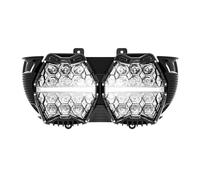 QGBKLZNZHP Optique De Moto Ronde Pour Davidson Road Glide 2015-2024 Phare Double LED Modèles Avec Route Croisement Et Feux De Jour IP67 240W(White DRL)