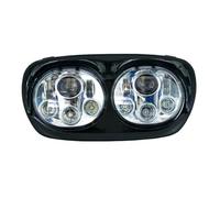 QGBKLZNZHP Optique De Moto Ronde Pour Road Glide 2004-2013 Phare De Moto Homologué DOT 90 W Double LED 5,75(Chrome 3)