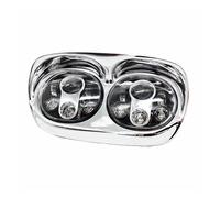 QGBKLZNZHP Optique De Moto Ronde Pour Road Glide 2004-2013 Phare De Moto Homologué DOT 90 W Double LED 5,75(Chrome 2)