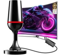 QGClearSO Antenne TV d'intérieur amplifiée puissante avec base magnétique stable, réception omnidirectionnelle à 360°, compatible avec TV 4K/1080P pour chaînes locales
