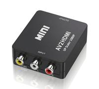 QGECEN Adaptateur RCA vers HDMI, Convertisseur AV vers HDMI 1080P, Cinch vers HDMI pour VHS, PS2, Wii, N64, Gamecube, Plug & Play