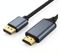 QGECEN Câble DisplayPort vers HDMI 1,8m, 4K 30Hz, DP vers HDMI PC écran TV | Signal à sens unique, image et son dans un seul cordon, Plug & Play, Dual-Mode, écran miroir/étendu, contacts dorés, fiable.