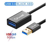 QGeeM-Câble d'extension USB 3.0 mâle vers femelle,super rapide,1m,2m,3m,diviseur de données,rallonge USB 2.0 - Type USB3.0 ABS Black-1.8m 6ft