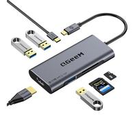 QGeeM Hub USB C 7 en 1, Adaptateur USB C avec HDMI 4K, 100W PD, avec USB 3.0 Multi Data Ports, Lecteur de Cartes SD/TF, pour MacBook, Dell XPS, Surface Pro et Plus, pour iPhone 15/16 Ipad Pro Max