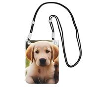 QGGHNISD Adorable sac à bandoulière en polyester résistant à l'eau, grande capacité avec sangle réglable, motif chiot Golden Retriever, Noir , Taille unique