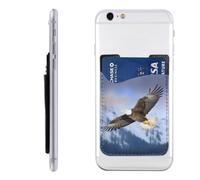 QGGHNISD Beagle Dog Étui de téléphone avec support adhésif pour carte d'identité et carte de crédit pour l'arrière de la plupart des smartphones, Pygargue à tête blanche volant, Taille unique