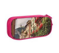 QGGHNISD Belle trousse à crayons italienne, grande capacité, double couche avec séparation, sac de papeterie à fermeture éclair, joli sac à cosmétiques imprimé pour l'école, le bureau, les voyages