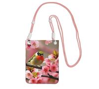 QGGHNISD Bird In Peach Tree Sac à bandoulière résistant à l'eau de grande capacité avec sangle réglable, sac à bandoulière compact en polyester, rose, Taille unique