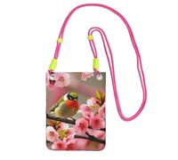 QGGHNISD Bird In Peach Tree Sac à bandoulière résistant à l'eau de grande capacité avec sangle réglable, sac à bandoulière compact en polyester, Fuchsia, Taille unique