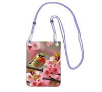 QGGHNISD Bird In Peach Tree Sac à bandoulière résistant à l'eau de grande capacité avec sangle réglable, sac à bandoulière compact en polyester, violet, Taille unique
