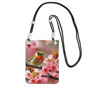 QGGHNISD Bird In Peach Tree Sac à bandoulière résistant à l'eau de grande capacité avec sangle réglable, sac à bandoulière compact en polyester, Noir , Taille unique