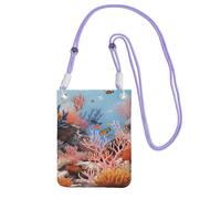 QGGHNISD Coral Reef Sac à bandoulière résistant à l'eau de grande capacité avec sangle réglable, sac à bandoulière compact en polyester, violet, Taille unique