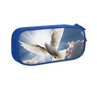 QGGHNISD Dove Sky Trousse à crayons, grande capacité, double couche avec séparation, fermeture éclair, jolie trousse de maquillage imprimée pour l'école, le bureau, les voyages, bleu, Taille unique