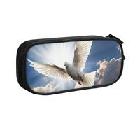 QGGHNISD Dove Sky Trousse à crayons, grande capacité, double couche avec séparation, fermeture éclair, jolie trousse de maquillage imprimée pour l'école, le bureau, les voyages, Noir , Taille unique