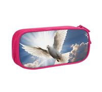 QGGHNISD Dove Sky Trousse à crayons, grande capacité, double couche avec séparation, fermeture éclair, jolie trousse de maquillage imprimée pour l'école, le bureau, les voyages, rose, Taille unique