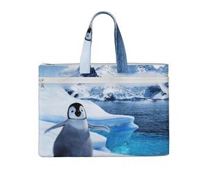 QGGHNISD Empire State Building Sac fourre-tout en toile avec fermeture éclair Sac de rangement de fichiers Sac à main portable Sac de voyage, Cute Penguins Baby Take, Taille unique